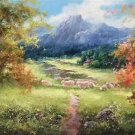 American style Hand painted oil painting on canvas"Sheep"70x180CM(27.6"x70.9")Unframed-09