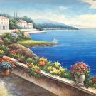Hand painted oil painting on canvas"Sea view Villa"70x180CM(27.6"x70.9")Unframed-62