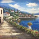 Hand painted oil painting on canvas"Sea view Villa"70x180CM(27.6"x70.9")Unframed-63