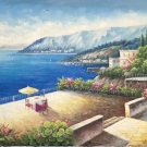 Hand painted oil painting on canvas"Sea view Villa"70x180CM(27.6"x70.9")Unframed-64
