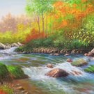 American style Hand painted oil painting on canvas"Creek"70x180CM(27.6"x70.9")Unframed-115