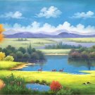 American style Hand painted oil painting on canvas"Creek"70x180CM(27.6"x70.9")Unframed-117