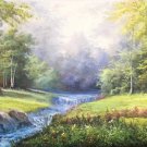 American style Hand painted oil painting on canvas"Creek"70x180CM(27.6"x70.9")Unframed-120 American style Hand painted oil painting on canvas"Creek"70x180CM(27.6"x70.9")Unframed-120