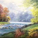 American style Hand painted oil painting on canvas"Creek"70x180CM(27.6"x70.9")Unframed-121