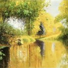 American style Hand painted oil painting on canvas"Creek"70x180CM(27.6"x70.9")Unframed-125