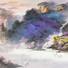 Hand painted oil painting on canvas"Mountains and rivers unlimited"70x180CM(27.6"x70.9")Unframed-15