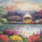 American style Hand painted oil painting on canvas"Private garden"60x120CM(23.6"x47.2")Unframed-18