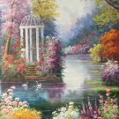 American style Hand painted oil painting on canvas"Private garden"60x120CM(23.6"x47.2")Unframed-23