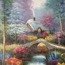 American style Hand painted oil painting on canvas"Private garden"60x120CM(23.6"x47.2")Unframed-24 American style Hand painted oil painting on canvas"Private garden"60x120CM(23.6"x47.2")Unframed-24