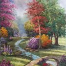 American style Hand painted oil painting on canvas"Private garden"60x120CM(23.6"x47.2")Unframed-26