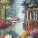 American style Hand painted oil painting on canvas"Private garden"60x120CM(23.6"x47.2")Unframed-29 American style Hand painted oil painting on canvas"Private garden"60x120CM(23.6"x47.2")Unframed-29