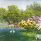Simple modern Hand painted oil painting on canvas"swan"100x170CM(39.4x67.0inch)Unframed-13