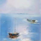 Hand painted oil painting on canvas"Fishing boat"60x90CM(23.6"x35.4")Unframed-24