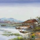 Hand painted oil painting on canvas"Fishing boat"60x90CM(23.6"x35.4")Unframed-29