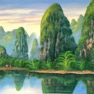 American style Hand painted oil painting on canvas"Creek"70x180CM(27.6"x70.9")Unframed-139