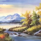 American style Hand painted oil painting on canvas"Creek"70x180CM(27.6"x70.9")Unframed-141