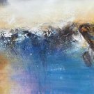 Simple modern Hand-painted oil painting on canvas"Cirrus"40x150cm(16'' X 60'')Unframe-02