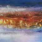 Simple modern Hand-painted oil painting on canvas"Cirrus"40x150cm(16'' X 60'')Unframe-04