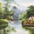 Hand painted oil painting on canvas"Creek"60x120CM(23.6"x47.2")Unframed-143 Hand painted oil painting on canvas"Creek"60x120CM(23.6"x47.2")Unframed-143