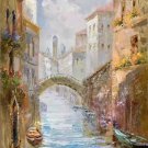 European style Hand painted oil painting on canvas"Venice"60x90CM(23.6"x35.4")Unframed-15