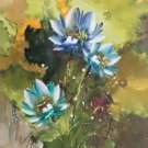Chinese style Hand painted oil painting on canvas"lotus"60x120CM(23.6"x47.2")Unframed-47