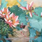 Chinese style Hand painted oil painting on canvas"lotus"60x120CM(23.6"x47.2")Unframed-57 Chinese style Hand painted oil painting on canvas"lotus"60x120CM(23.6"x47.2")Unframed-57