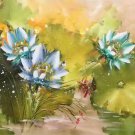 Chinese style Hand painted oil painting on canvas"lotus"60x120CM(23.6"x47.2")Unframed-58