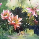 Chinese style Hand painted oil painting on canvas"lotus"60x120CM(23.6"x47.2")Unframed-59