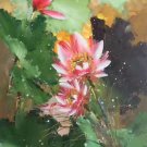 Chinese style Hand painted oil painting on canvas"lotus"60x120CM(23.6"x47.2")Unframed-60