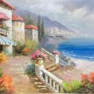 Mediterranean Hand painted oil painting on canvas"Sea view Villa"60x90CM(23.6"x35.4")Unframed-65 Mediterranean Hand painted oil painting on canvas"Sea view Villa"60x90CM(23.6"x35.4")Unframed-65
