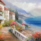 Mediterranean Hand painted oil painting on canvas"Sea view Villa"60x90CM(23.6"x35.4")Unframed-66 Mediterranean Hand painted oil painting on canvas"Sea view Villa"60x90CM(23.6"x35.4")Unframed-66
