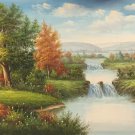 American style Hand painted oil painting on canvas"Creek"70x180CM(27.6"x70.9")Unframed-147