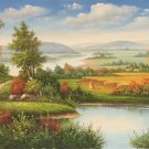 American style Hand painted oil painting on canvas"Creek"70x180CM(27.6"x70.9")Unframed-148