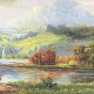 American style Hand painted oil painting on canvas"Creek"70x180CM(27.6"x70.9")Unframed-152