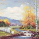 Nordic style Hand painted oil painting on canvas"forest"70x180CM(27.6"x70.9")Unframed-46