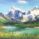 American style Hand painted oil painting on canvas"Creek"70x180CM(27.6"x70.9")Unframed-155 American style Hand painted oil painting on canvas"Creek"70x180CM(27.6"x70.9")Unframed-155