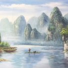 American style Hand painted oil painting on canvas"Creek"70x180CM(27.6"x70.9")Unframed-161