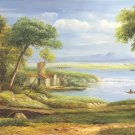 American style Hand painted oil painting on canvas"Creek"70x180CM(27.6"x70.9")Unframed-163