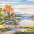 American style Hand painted oil painting on canvas"Creek"70x180CM(27.6"x70.9")Unframed-165