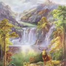 Hand painted oil painting on canvas"The King Of Milu Deer"80x160CM(33"x63"inch)Unframed-12