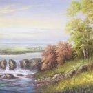 American style Hand painted oil painting on canvas"Creek"70x180CM(27.6"x70.9")Unframed-168
