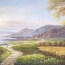 American style Hand painted oil painting on canvas"Creek"70x180CM(27.6"x70.9")Unframed-169