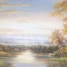 American style Hand painted oil painting on canvas"Creek"70x180CM(27.6"x70.9")Unframed-172