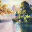 Hand painted oil painting on canvas"Creek"80x120CM(33"x48")Unframed-176