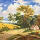 Hand painted oil painting on canvas"Image of the countryside"50x60CM(19.7"x23.6")Unframed-66