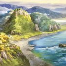 American style Hand painted oil painting on canvas"Creek"70x180CM(27.6"x70.9")Unframed-182