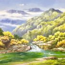American style Hand painted oil painting on canvas"Creek"70x180CM(27.6"x70.9")Unframed-183