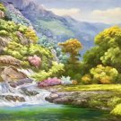 American style Hand painted oil painting on canvas"Creek"70x180CM(27.6"x70.9")Unframed-185