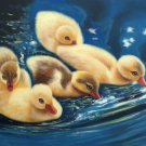 Simple modern Hand painted oil painting on canvas"Cute duck"50x60CM(20"x24")Unframed-01