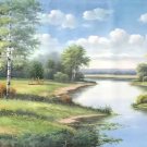 Nordic style Hand painted oil painting on canvas"forest"70x180CM(27.6"x70.9")Unframed-48